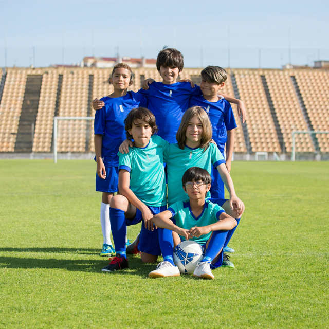 Happy kids at sports academy
